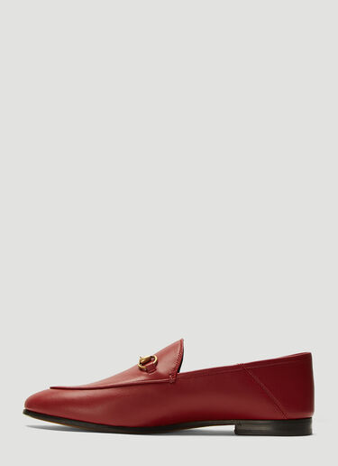 Gucci Brixton Leather Loafers Red guc0237036