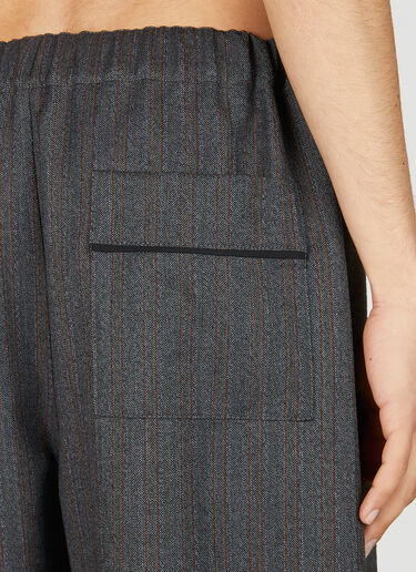 Bottega Veneta Pinstripe Wool Chevron Pants Grey bov0154010