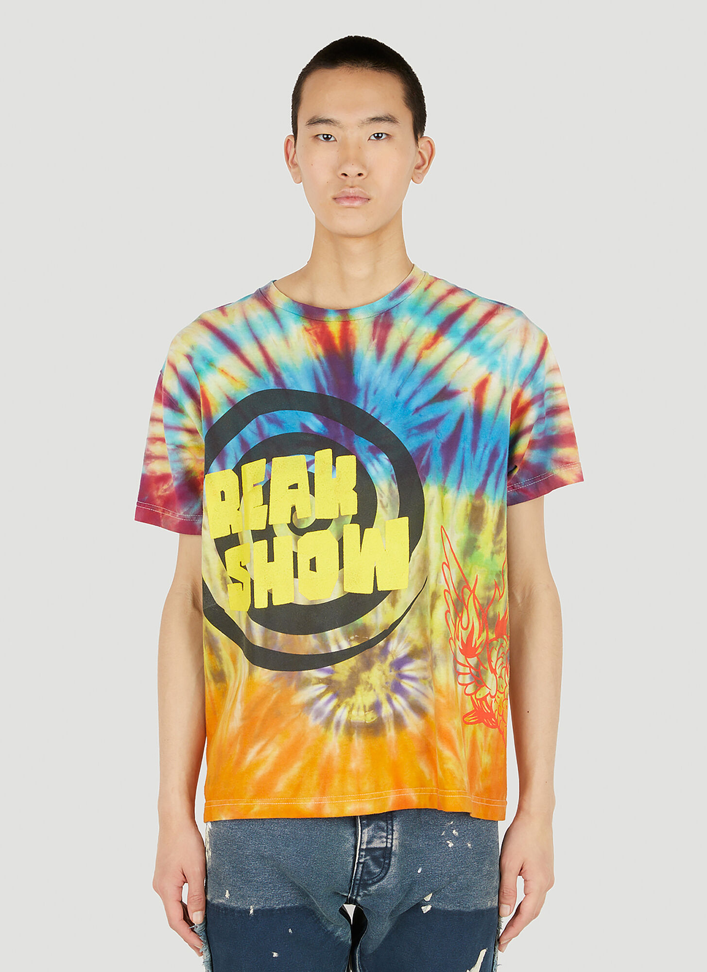 Gallery Dept. Freak Show Printed Tie-dyed Cotton-jersey T-shirt In Multicolour