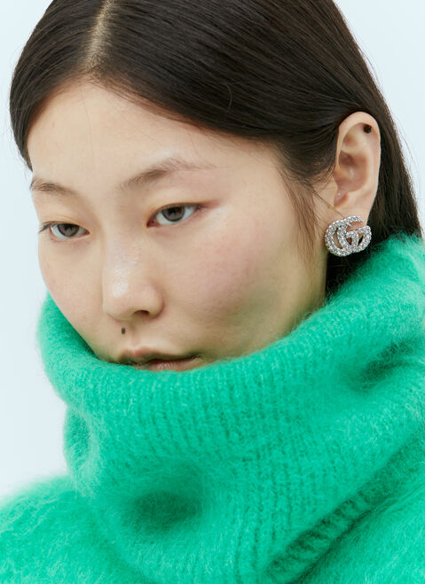Versace GG Marmont Single Crystal Earring Silver vrs0254014