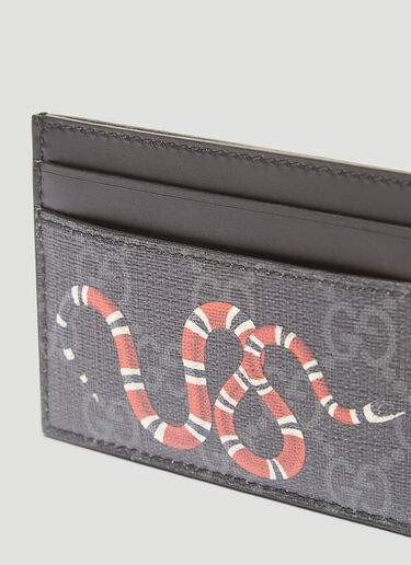 Gucci Kingsnake Print GG Supreme Cardholder Black guc0133061