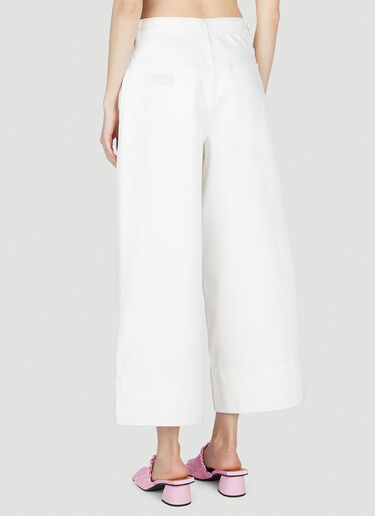 GANNI Cropped Jeans White gan0253016