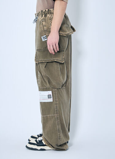 Maison Mihara Yasuhiro Loose Satin Cargo Trousers Khaki mmy0158011