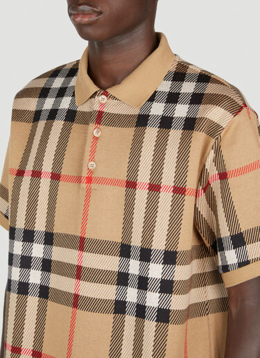 Check Jacquard Polo Shirt Burberry Check Jacquard Polo Shirt Beige bur0153024