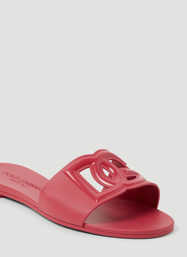 Dolce & Gabbana 镂空徽标拖鞋 粉色 dol0253022