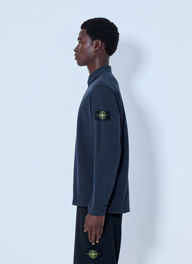 LN-CC® - Stone Island: Long Sleeve Polo Shirt - Black Stone Island Long Sleeve Polo Shirt Black sto0165075
