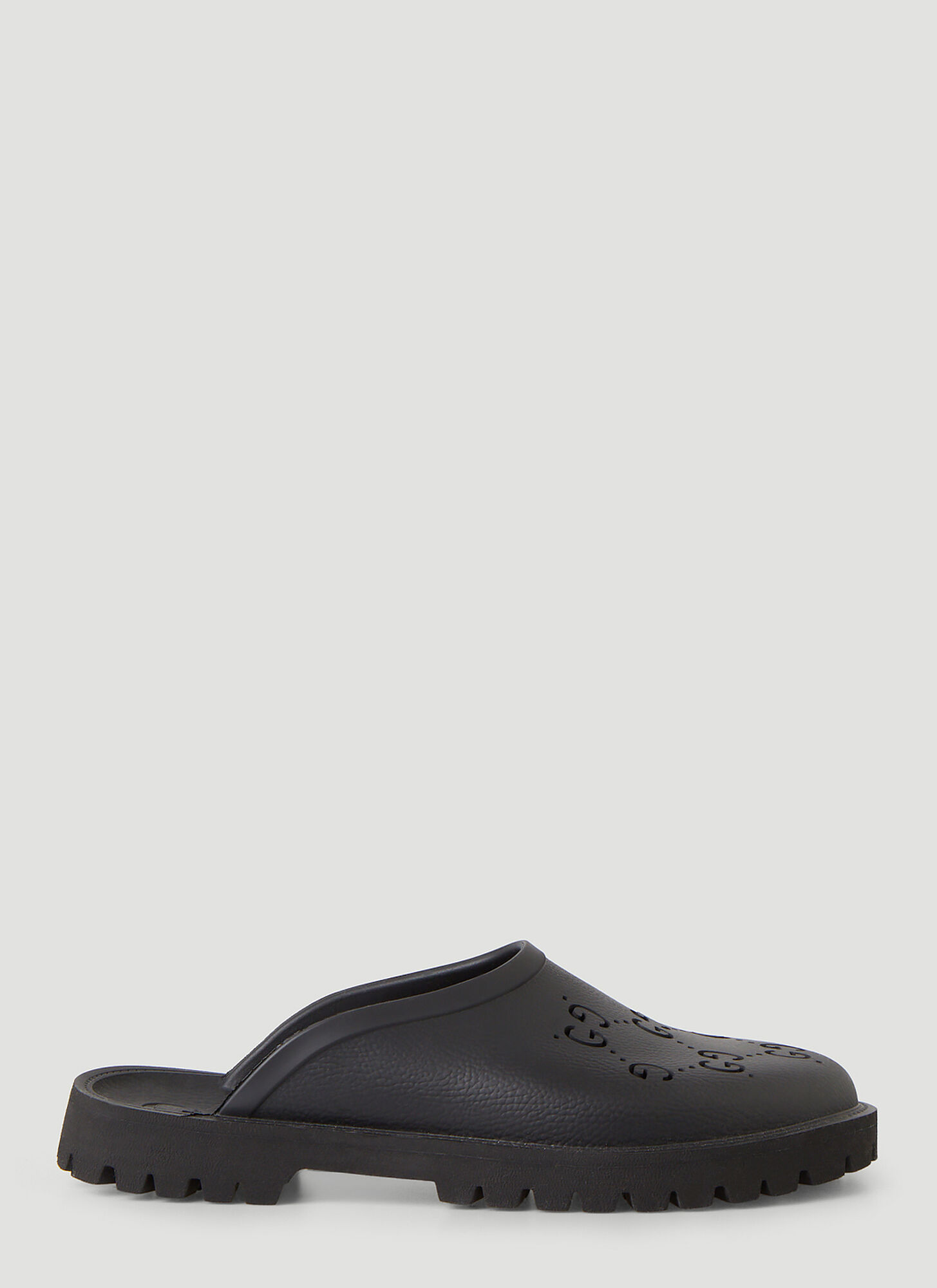 Shop Gucci Perforated G Slip Ons In Black