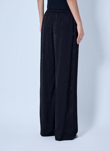 LN-CC® - Dries Van Noten: Puvis Wide-Leg Satin Pants - Black Dries Van Noten Puvis Wide-Leg Satin Pants Black dvn0265007
