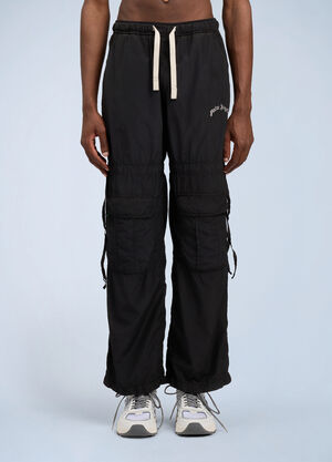 Palm Angels Curved Logo Draws Cargo Pants Black pma0164137