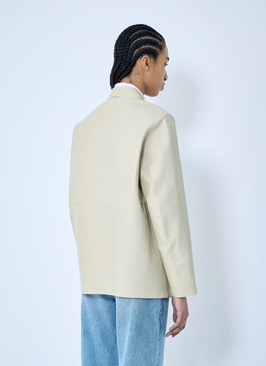 TOTEME Clean Leather Blazer Cream tot0260029