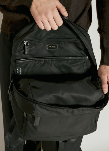 Prada Re-Nylon And Saffiano Leather Backpack Black pra0153022