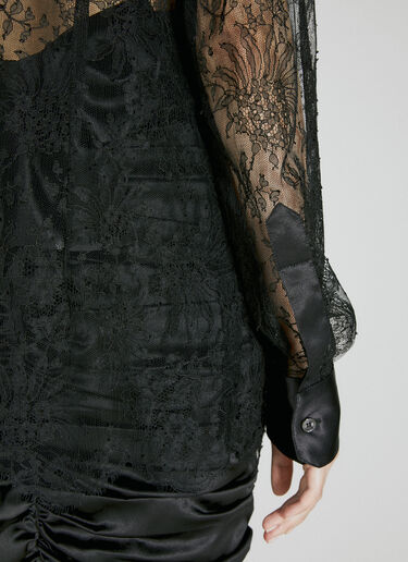 Dolce & Gabbana 새틴 트림 샹티 레이스 셔츠  블랙 dol0254021