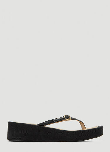 Jacquemus Les Tatanes Leather Sandals Black jac0244063