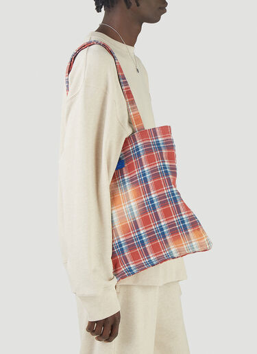 Acne Studios Flannel Tote Bag Red acn0145006
