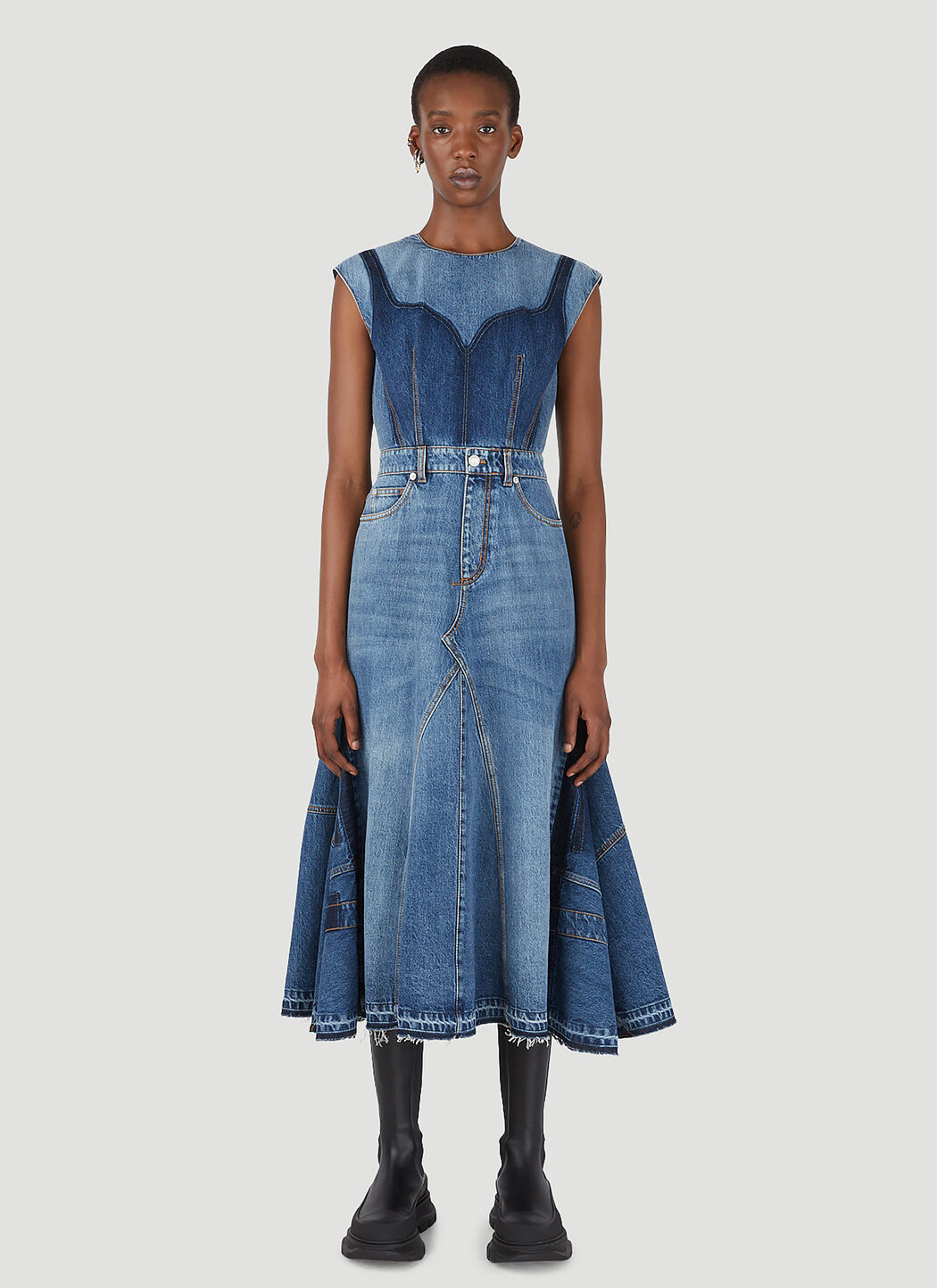 Alexander mcqueen denim best sale dress