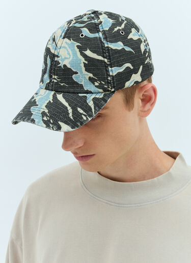 Acne Studios Camo Printed Baseball Cap Blue acn0157040
