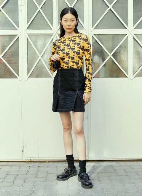 VETEMENTS Mini Heart Denim Skirt Black vet0254015