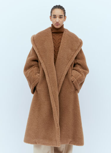 Max Mara Oversized Teddy Wrap Coat Camel max0254038