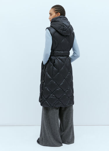 Max Mara Long Quilted Gilet Black max0254090