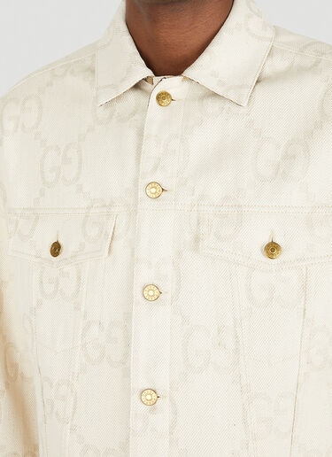 Gucci Maxi GG Denim Jacket Ivory guc0150034