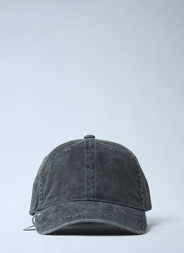 Acne Studios Logo Motif Baseball Cap Black acn0162043