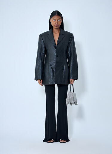 Alexander Wang Leather Single-Breasted Blazer Black awg0263011