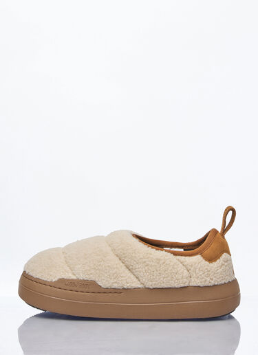 Moon Boot Park Puffer Fleece Slip-On Shoes Beige mnb0260009