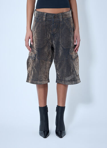 Vaquera Denim Cargo Shorts Brown vaq0264002