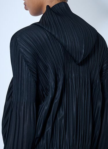 Pleats Please Issey Miyake Pleated Zip-Up Jacket Black plp0264001