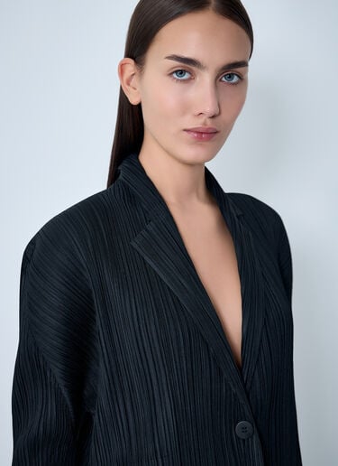 Pleated Single Breasted Blazer Pleats Please Issey Miyake Pleated Single Breasted Blazer Black plp0262013