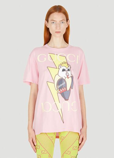 Gucci 러브 퍼레이드 라이트닝 티셔츠 핑크 guc0250061