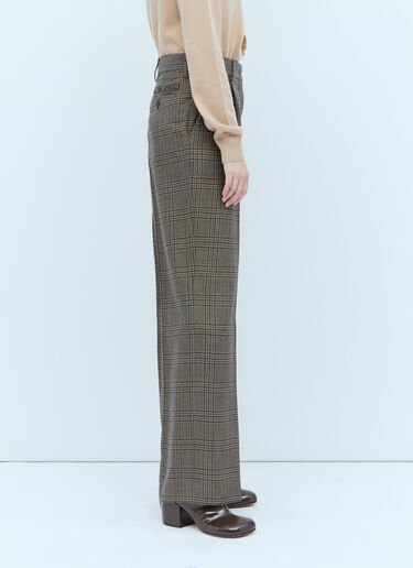 Miu Miu Check Pants Brown miu0254013