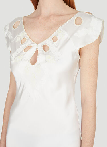 Marc Jacobs Embroidered Keyhole Slip Dress White mcj0247002