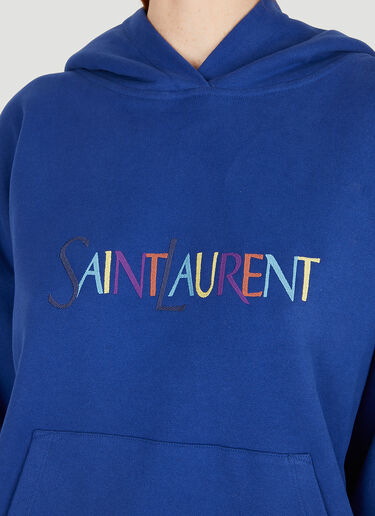 Saint Laurent Vintage Logo Hooded Sweatshirt Blue sla0250026