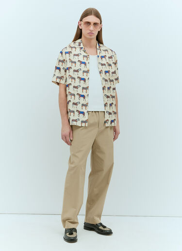 Gucci Horse Print Silk Shirt Cream guc0155044