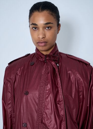 LN-CC® - Saint Laurent: Long Coat with Double-Breasted Fastening - Bordeaux Saint Laurent Long Coat with Double-Breasted Fastening Bordeaux sla0264033