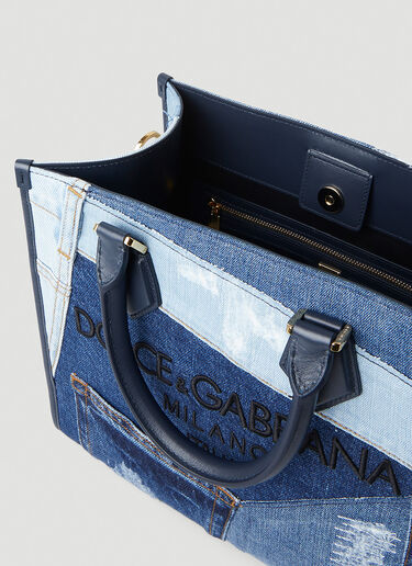 Dolce & Gabbana パッチワークデニムトートバッグ ブルー dol0247044