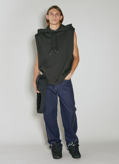 Lanvin Twisted Raw Denim Baggy Jeans Black lnv0154008