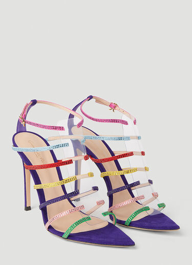 Gianvito Rossi 水晶缀饰高跟凉鞋 紫色 gia0251001