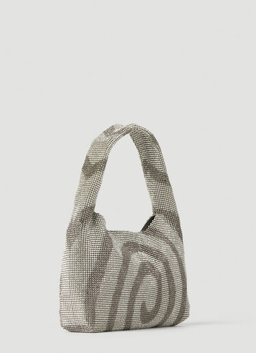 KARA Mini Crystal Mesh Armpit Shoulder Bag Silver kar0252008