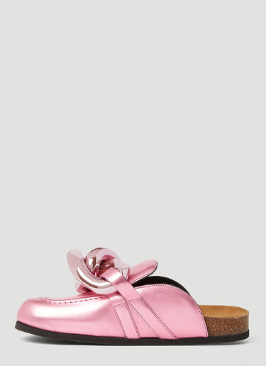 JW Anderson Metallic Chain Loafers Pink jwa0249007