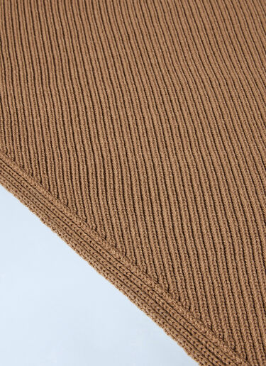 LN-CC® - Max Mara: Ribbed Knit Triangle Scarf - Camel Max Mara Ribbed Knit Triangle Scarf Camel max0266088