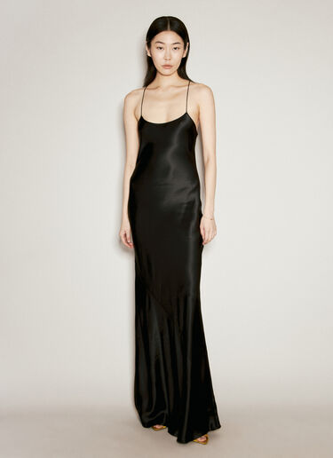 Saint Laurent Silk Maxi Dress Black sla0255031