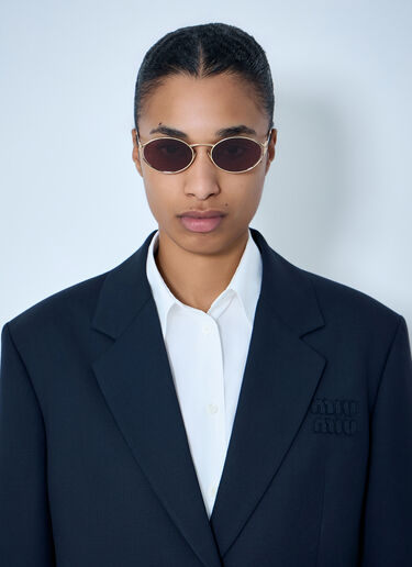 MU 52YS 椭圆形太阳镜 Miu Miu MU 52YS 椭圆形太阳镜 金色 lmu0364003