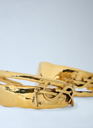 Saint Laurent Sculpted Hoop Earrings Gold sla0262055