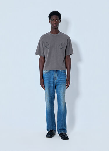 Printed Cotton Jersey T-Shirt Jean Paul Gaultier Printed Cotton Jersey T-Shirt Grey jpg0164006