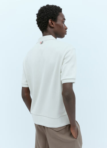 로고 패치가 있는 골지 폴로 셔츠 Thom Browne 로고 패치가 있는 골지 폴로 셔츠 Cream thb0153004