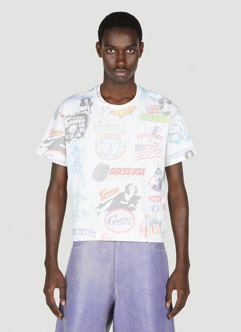 Guess USA オールオーバープリントTシャツ ブラック gue0154005