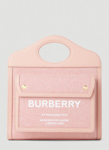 Burberry Logo Print Pocket Tote Bag Pink bur0251062