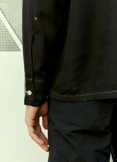 NOMA t.d. Hand Dyed Open Collar Shirt Black nma0154008